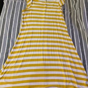 Old Navy Mini Stripe Dress Yellow/White (Medium)